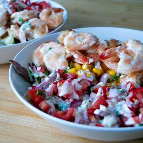 shrimp salad with honey jalapeno dressing