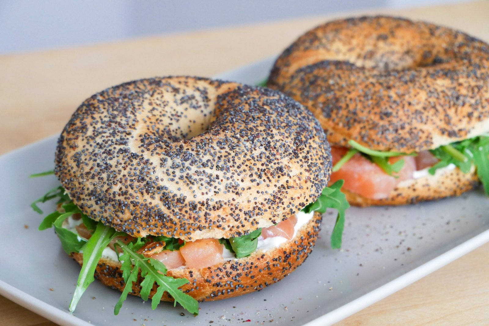 A Perfect Symphony Of Salmon Arugula Bagel