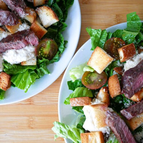 caesar salad with beef