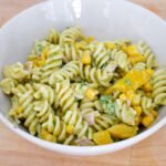 pesto pasta salad with bacon